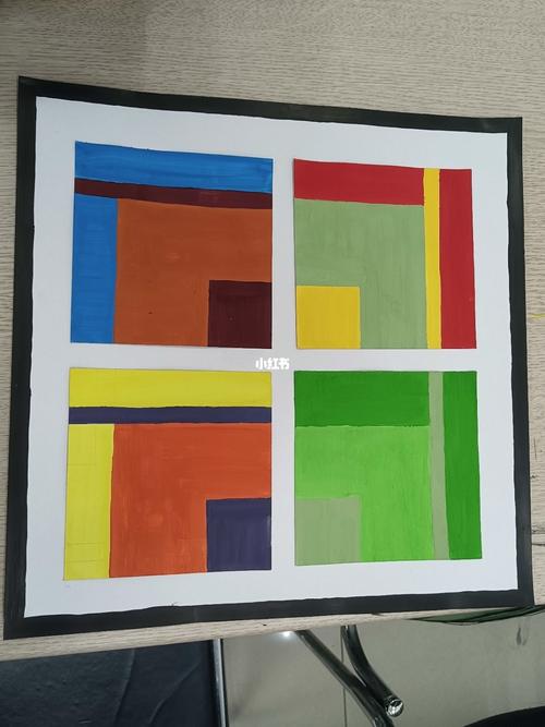 色彩构成 色相 同类色邻近色对比色互补色08作业_色彩构成_北华大学