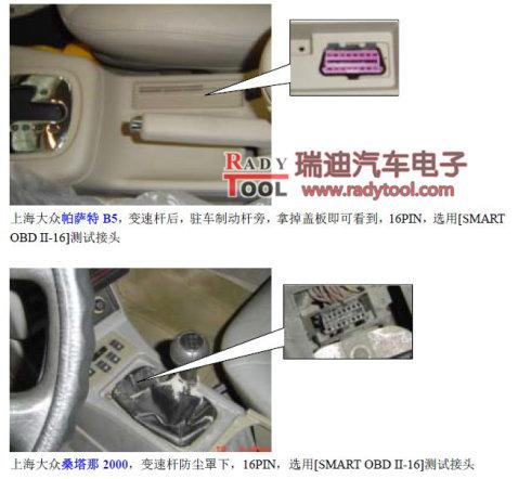 各种常见车型诊断座位置图 解码器插头位置图