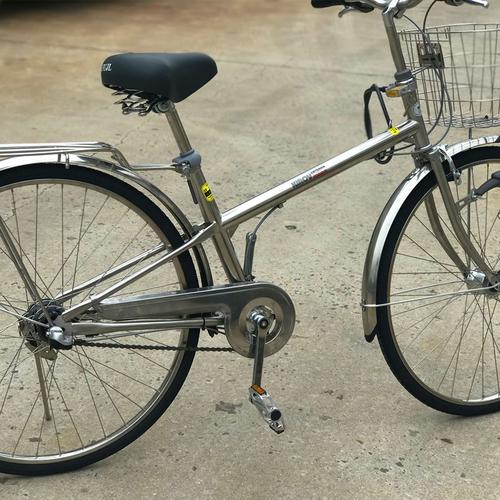 出口日本自行车钢炮内变速内三速不锈钢独梁大杠复古男士日式单车