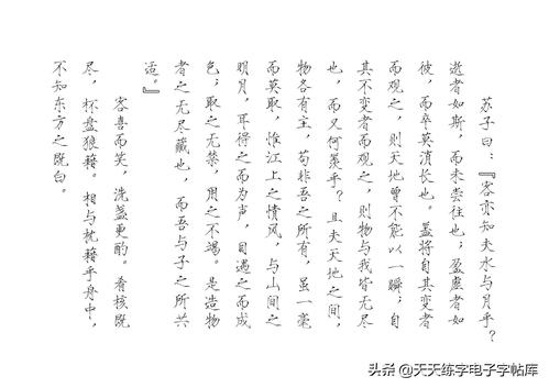 瘦金体赤壁赋硬笔字帖
