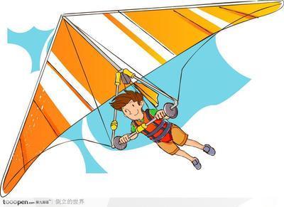 滑翔伞的简笔画