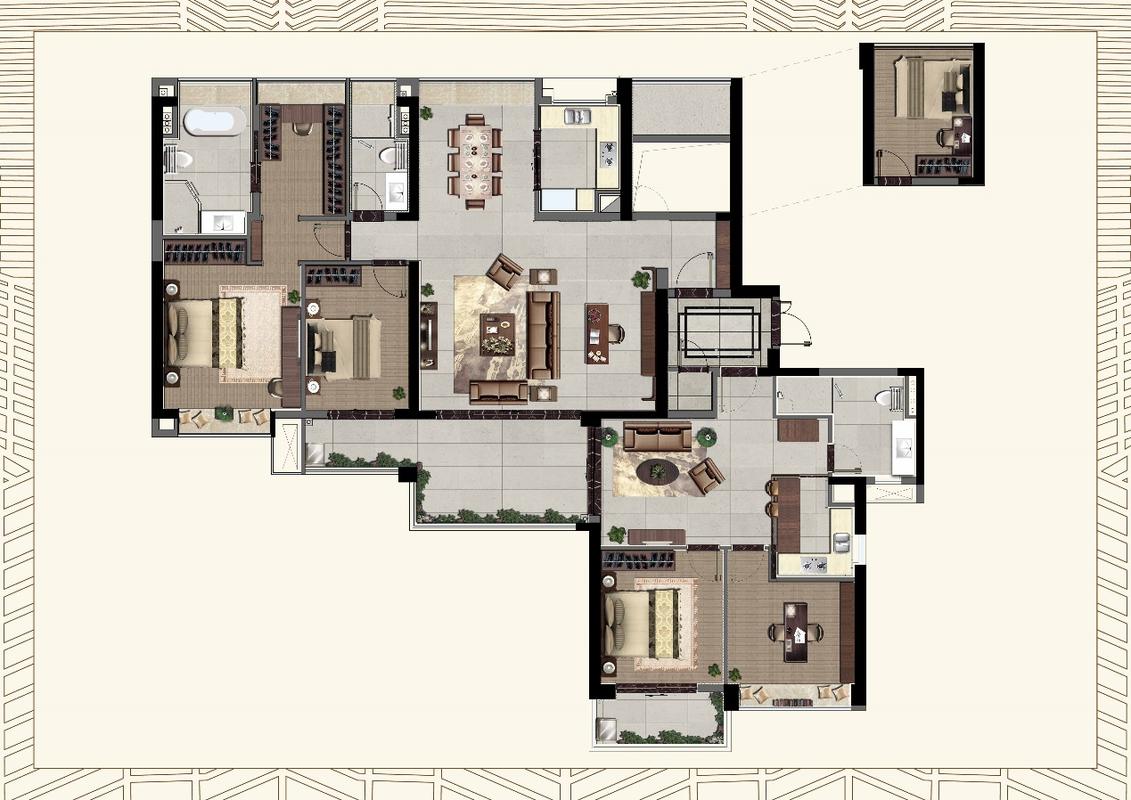 灵山岛·金茂湾252㎡三代居户型图