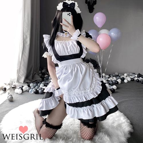 weisgirl经典黑白cosplay女仆制服诱惑性感套装可爱民族服装