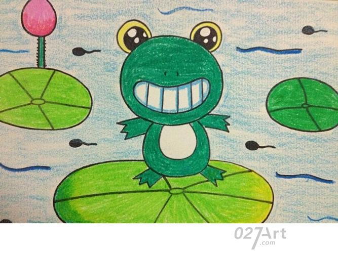 美丽夏天儿童画:热闹的小青蛙【最新关于夏天的儿童画