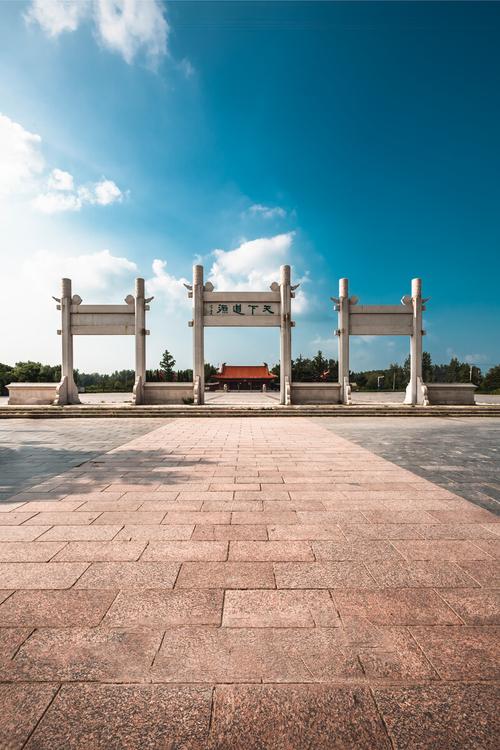 晴日里的天静宫老子庙皖涡阳