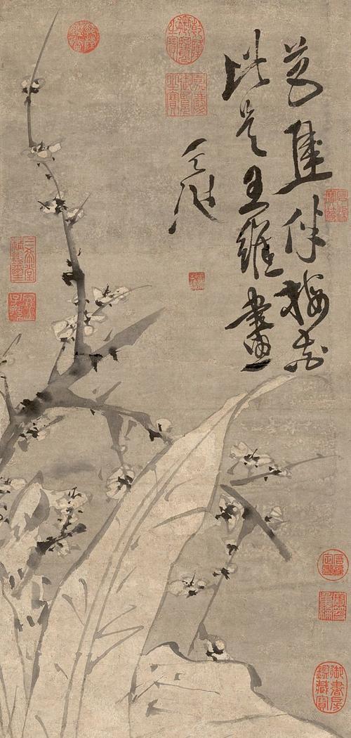 介子平专栏|《梅花蕉叶图》:芭蕉伴梅暮色中
