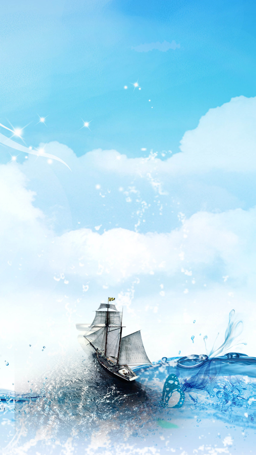 扬帆起航大海背景素材