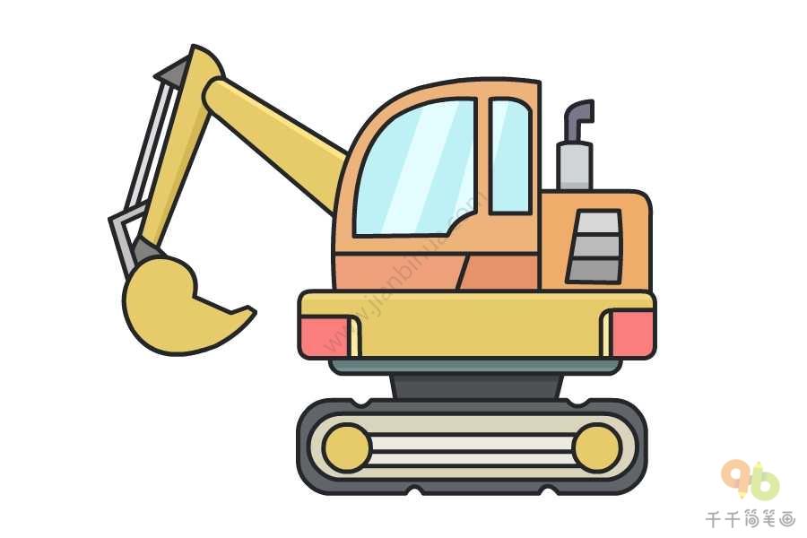 如何画挖土机简笔画