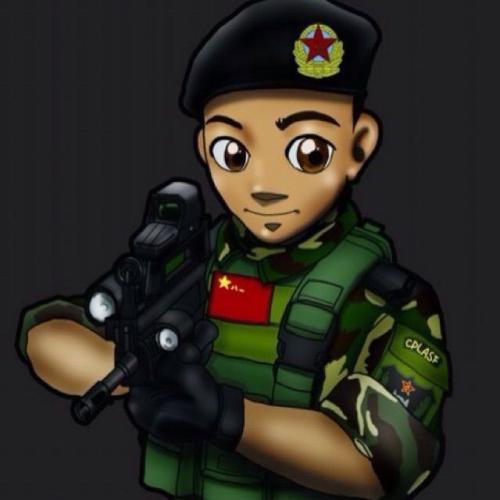 迷彩小兵卡通简笔画