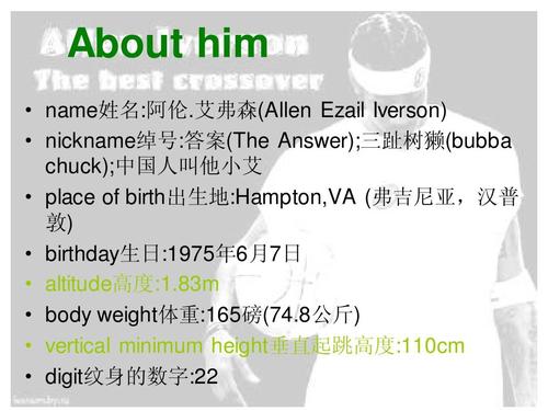 allen iverson 英文介绍ppt