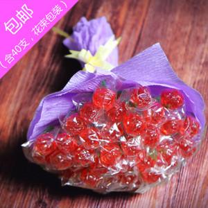 浪漫玫瑰花束棒棒糖 教师节生日毕业礼物送女友送老师 一束40支