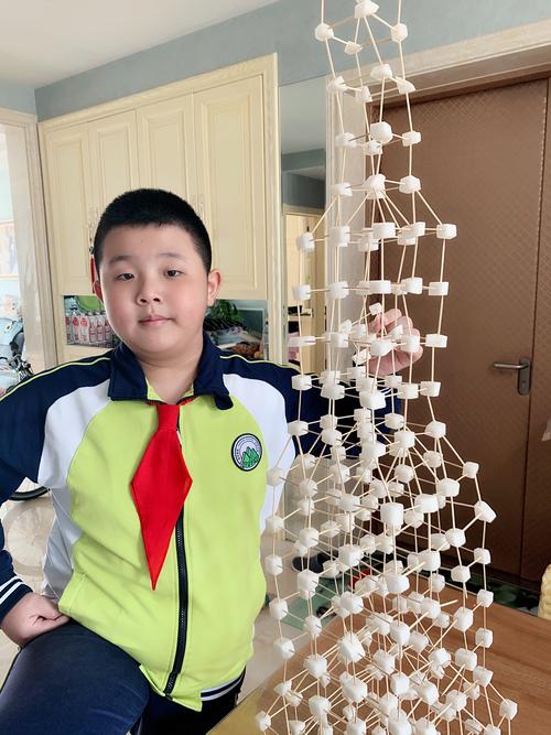 为了让塔更加稳固,我在搭建高塔的过程中,采取上轻下重的模式.