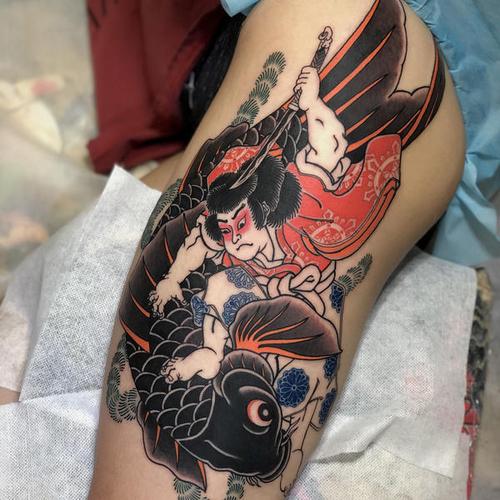 鬼若丸杀鲤 喜提 了不起的纹身师老传统小图组第一,作品还在恢复期