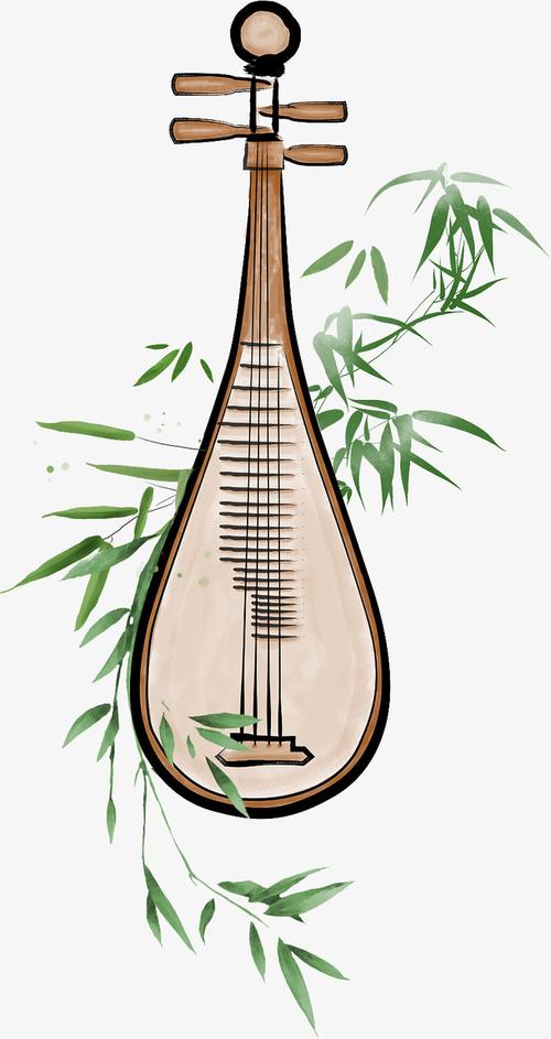 古风手绘乐器插画琵琶