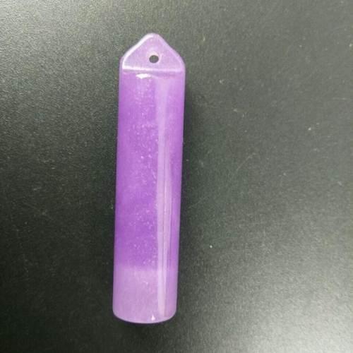 古玩玉器收藏紫色翡翠翎管紫玉吊坠配饰官帽长4.6直径