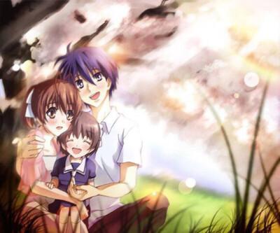 clannad 古河渚,冈崎朋也,冈崎汐笑是对身边事物感到一瞬间的幸福而