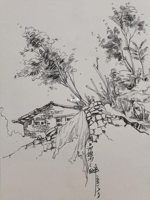 户外写生第六天|炭笔风景速写7199_速写_风景_写生_户外_风景速写
