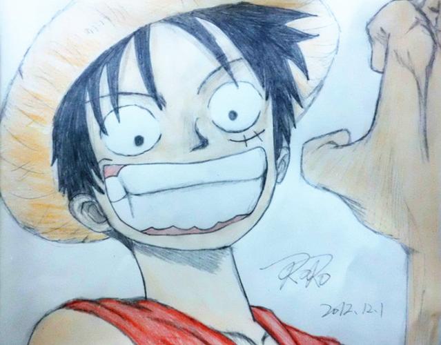 彩铅 手绘 路飞