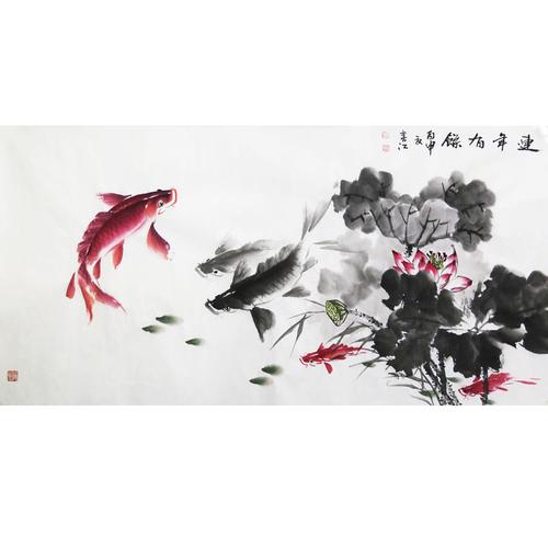 【双十二】李春江《连年有鱼 》画鱼名家 河南省美术家协会会员