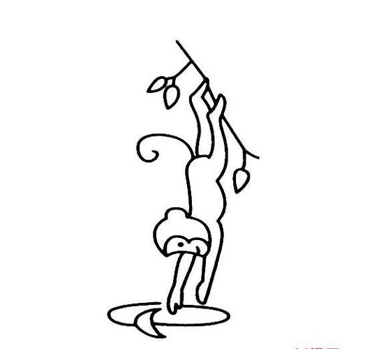 猴子捞月亮的画法