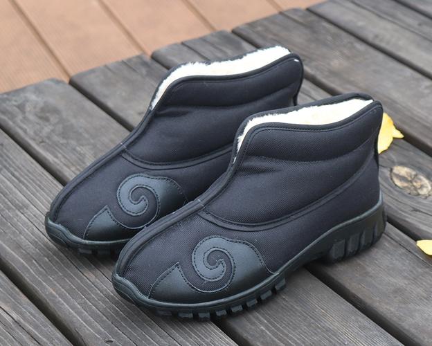 道士鞋冬款棉布鞋男居士鞋老北京布鞋冬季加绒保暖云鞋太极鞋练功鞋