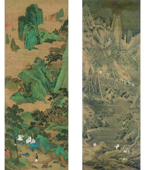 明    仇英 《桃源仙境图》        /       《剑阁图》