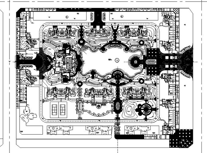 [施工图][合集]20个欧式高档住宅小区景观施工总图合集