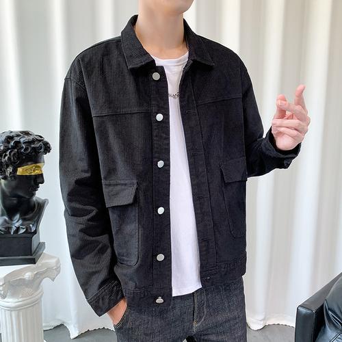 外套男士宽松弹力百搭休闲男士夹克男大码男装上衣工装衣服厚款视频