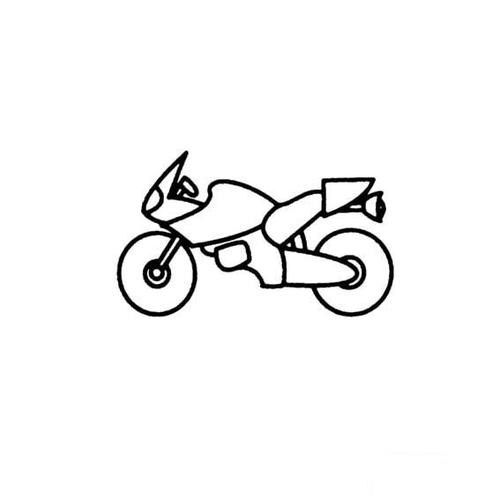 赛车摩托车的简单画法