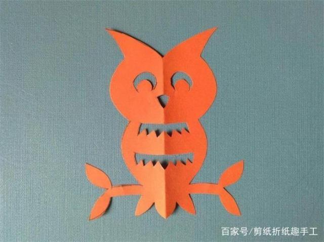 呆萌可爱的猫头鹰剪纸,简单又有趣,没有学不会的
