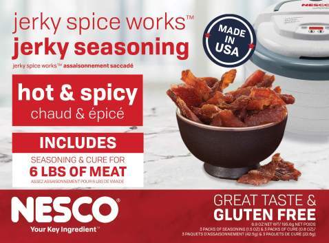nesco bjh-3, jerky spice works, hot-n-spicy flavor, 3count
