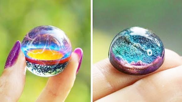 用滴胶做多款漂亮的星空球,做法简单,创意手工diy