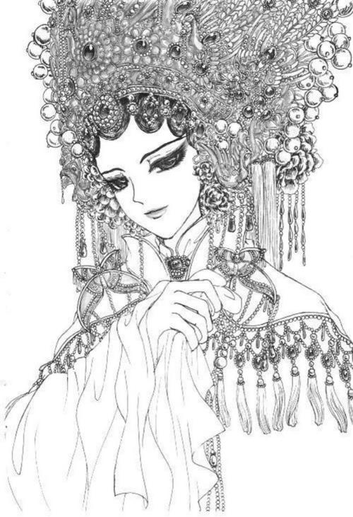 中国风黑白插画