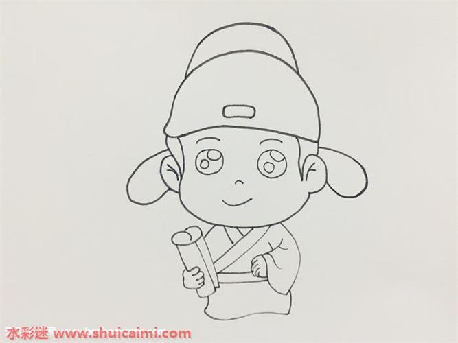 诗人简笔画的画法步骤图解