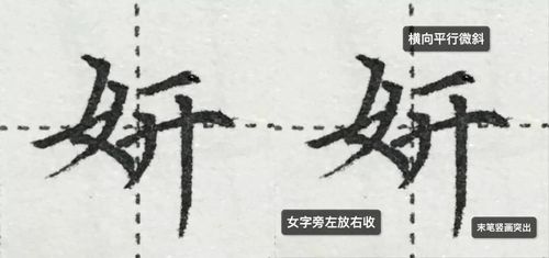 单字分解@墨韵倾心楷行草隶楷书视频,仅供参考【妍】用笔:晨光1.