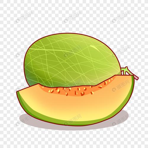 卡通成熟的哈密瓜