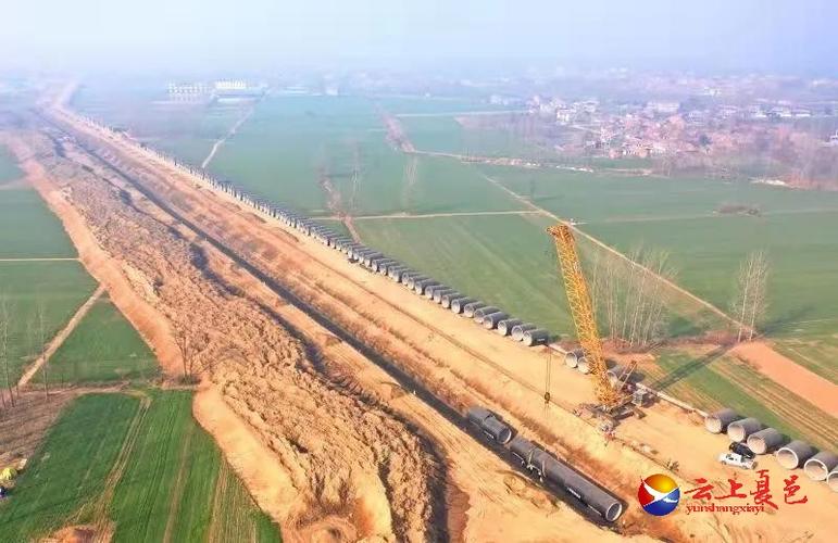 夏邑段的引江济淮工程正在施工中