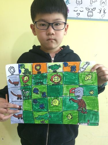 淘雨轩美术学校七路校区周末下午中级班《绘本-植物大战僵尸-第一关》