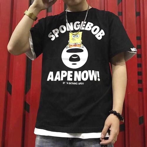 潮人怎么穿t恤?来看看aape海绵宝宝短袖t恤