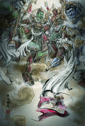 四大天王_潜望镜工作室__插画师作品_涂鸦王国gracg.com