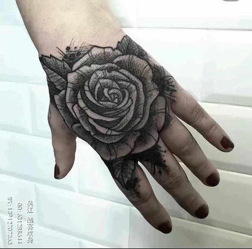 玫瑰花纹身花手纹身吴江酷客纹身吴江刺青
