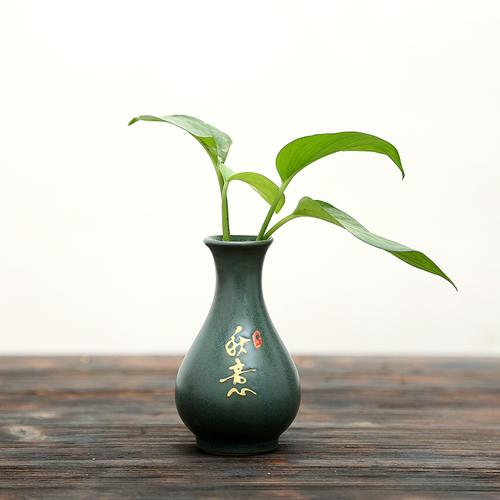 禅式创意陶瓷花插观音水培花瓶干花花插仿真花花器家居装饰品摆件