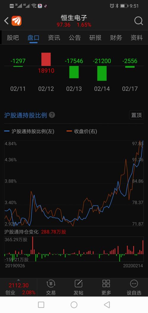 恒生电子对比好多软件股票严重滞张
