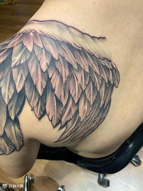 翅膀_纹身图案手稿图片_计卫来的纹身作品集