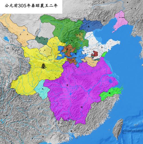 公元前305年战国形势图(知乎布哈林作)