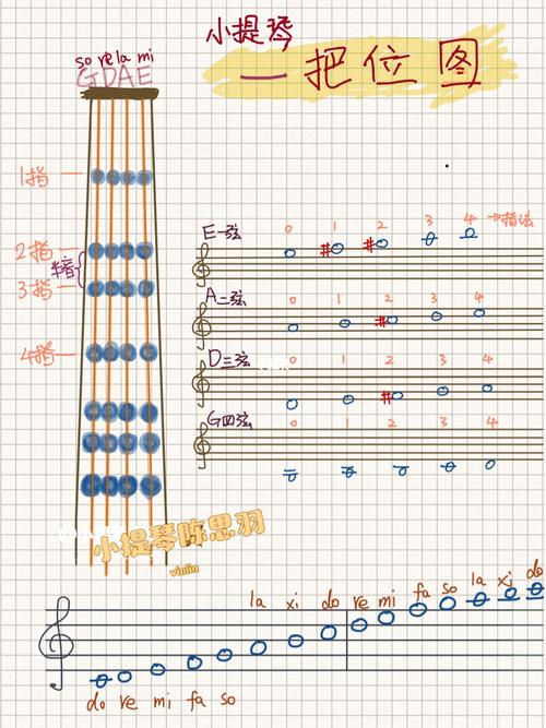 小提琴一把位固定音音符位置图表_小提琴_漫音提琴工作室攻略_学习_小