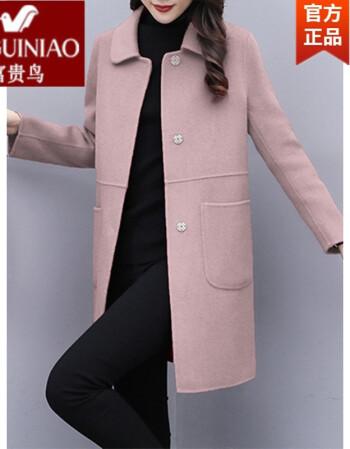 呢大衣女新款双面毛呢子女士冬装中年妈妈穿的流行中长款夹棉加厚外套