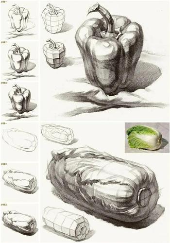 「素描素材」静物几何体绘画教材,初学者必备!