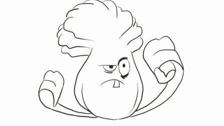 植物大战僵尸大白菜幼儿亲子简笔画 宝宝轻松学画画