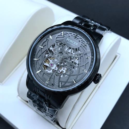 专柜正品宝时捷手表日月星辰系列镂空全自动机械表黑色国产腕表